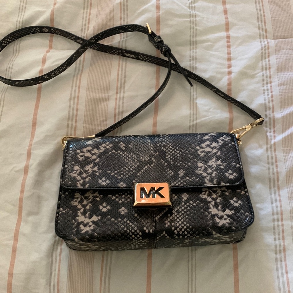 Sonia Medium Snake Embossed Faux Leather Shoulder Bag